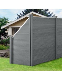 Hegn i komposit vedligeholdelsesfrit havehegn plankeværk have terrasse hund 2