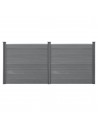 Komplet WPC Havehegn i aluminium og komposit H165 x B314 cm - Grå
