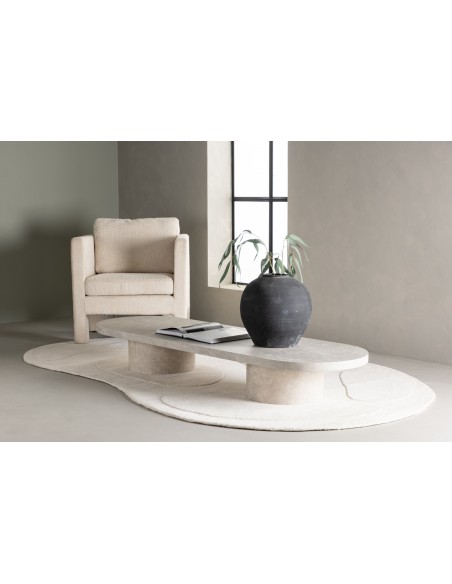 sofabord beige marmor træ