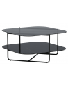 LINE Sofabord i stål og glas H45 x B85 x D85 cm - Sort/Sort marmoriseret
