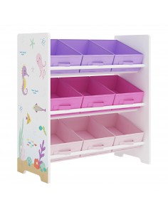 reol til børn børneværelse indretning kasser opbevaring legetøj