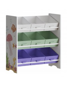 reol til børn børneværelse indretning kasser opbevaring legetøj