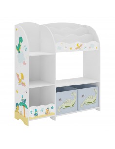 reol til børn børneværelse indretning dinosaur kasser opbevaring legetøj