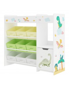 reol til børn børneværelse indretning dinosaur kasser opbevaring legetøj 2