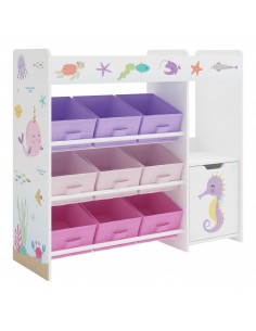 reol til børn børneværelse indretning kasser opbevaring legetøj