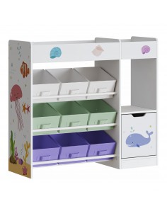 reol til børn børneværelse indretning kasser opbevaring legetøj