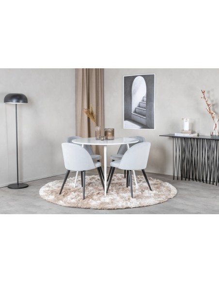 Spisebord 100 rundt moderne design hvid