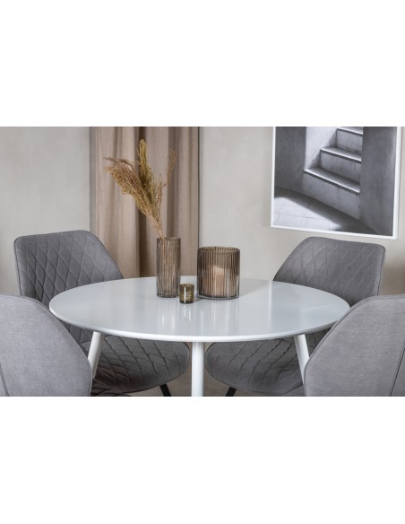 Spisebord 100 rundt moderne design hvid