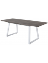 INKA Spisebord med udtræk i stål og mdf 160 - 200 x 85 cm - Hvid/Mørkebrun