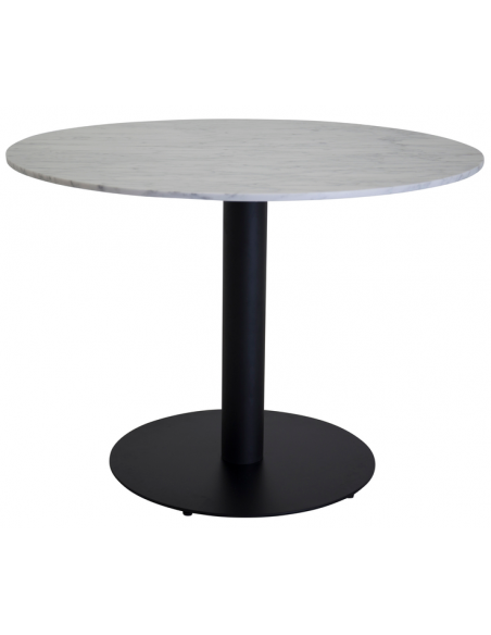 Rundt spisebord marmor hvid 4 personer