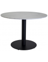 ESTELLE Rundt spisebord i stål og marmor H75 x Ø106 cm - Sort/Hvid marmor