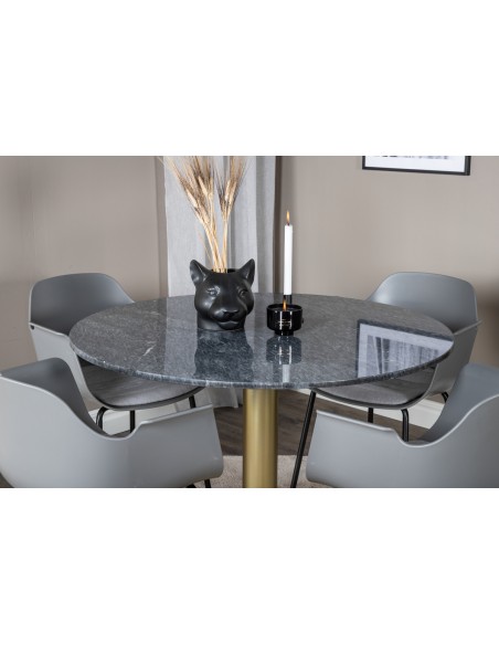 Rundt spisebord marmor messing 4 personer