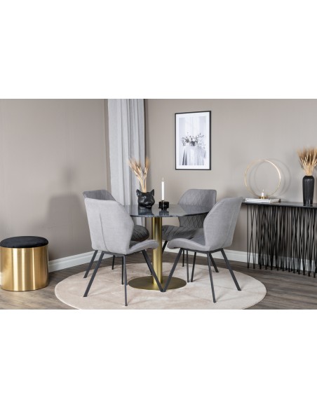 Rundt spisebord marmor messing 4 personer