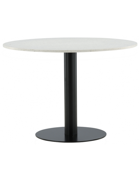 Rundt spisebord terrazzo hvid 4 personer