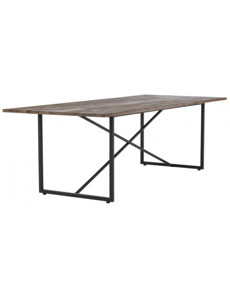 Spisebord stort moderne design teak træ sort 10 personer 8
