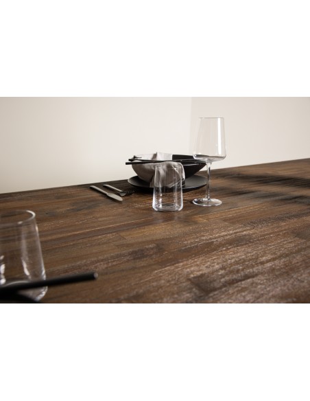 Spisebord stort moderne design teak træ sort 10 personer 8