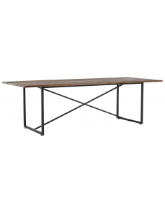 Spisebord stort moderne design teak træ sort 10 personer 8