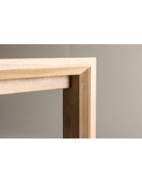 Spisebord med udtræk moderne design træ eg egetræ massivt