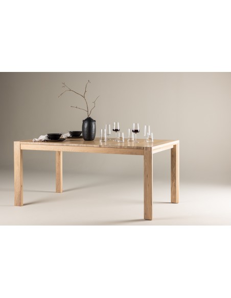Spisebord med udtræk moderne design træ eg egetræ massivt