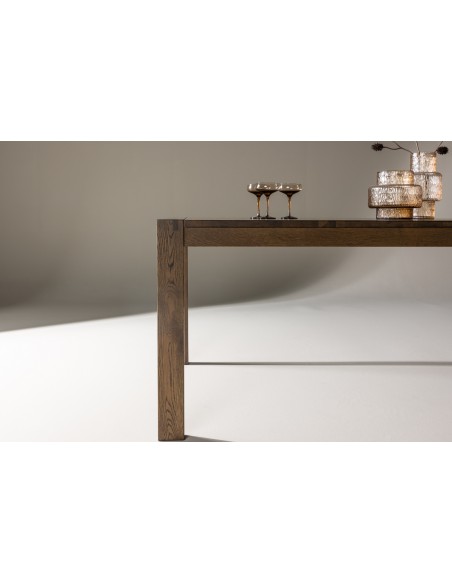 Spisebord med udtræk moderne design træ eg egetræ massivt