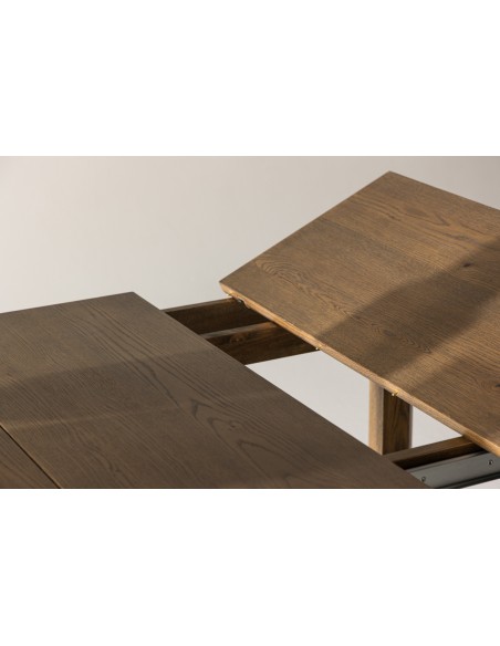 Spisebord med udtræk moderne design træ eg egetræ massivt