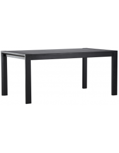 Spisebord med udtræk moderne design træ eg egetræ massivt sort 2