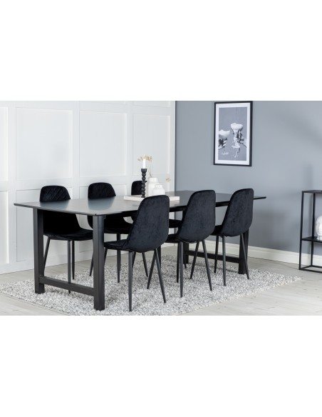 Spisebord træ moderne design sort