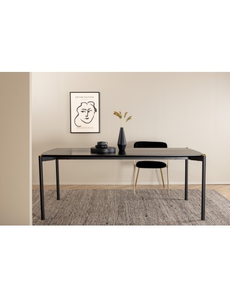 Spisebord 190 moderne design træ sort 6 stole personer