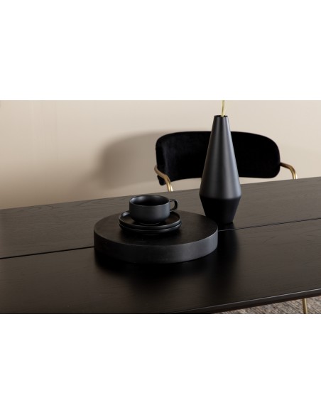 Spisebord 190 moderne design træ sort 6 stole personer