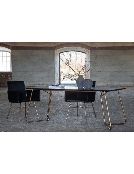 Spisebord 190 moderne design træ sort 6 stole personer