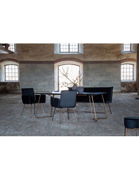 Spisebord 190 moderne design træ sort 6 stole personer