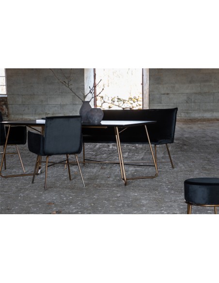 Spisebord 190 moderne design træ sort 6 stole personer
