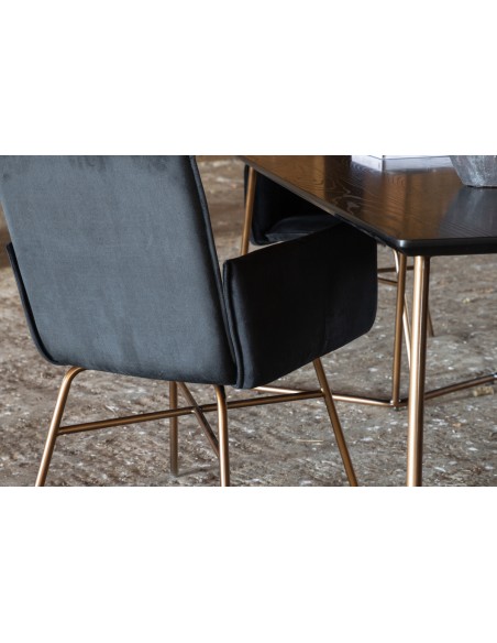 Spisebord 190 moderne design træ sort 6 stole personer