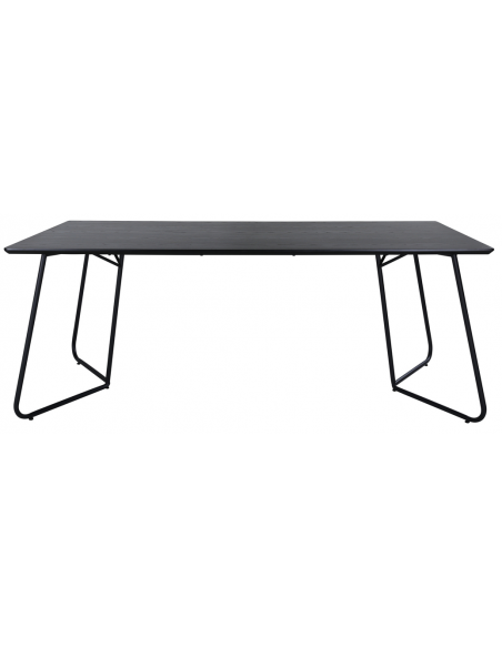 Spisebord 190 moderne design træ sort 6 stole personer