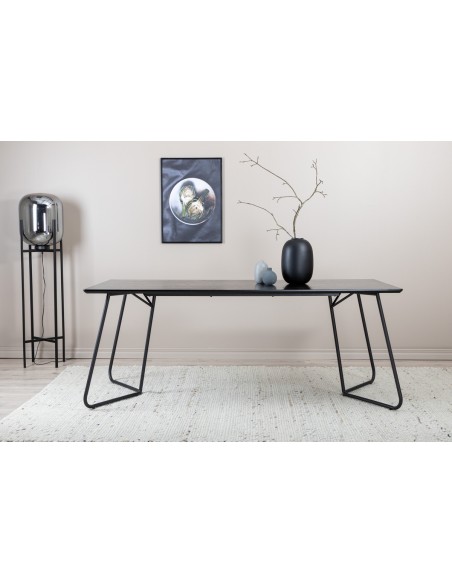 Spisebord 190 moderne design træ sort 6 stole personer