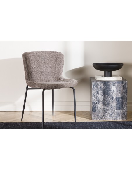 spisebordsstole grå polyester boucle moderne design billige