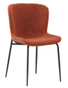 Sæt med 2 x ESTO Spisebordsstole i stål og bouclé H80 cm - Sort/Rustrød