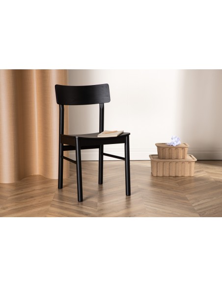 spisebordsstole sort træ moderne skandinavisk design billige