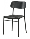 Sæt med 2 x POLLY Spisebordsstole i jern, MDF og rattan H80 cm - Sort