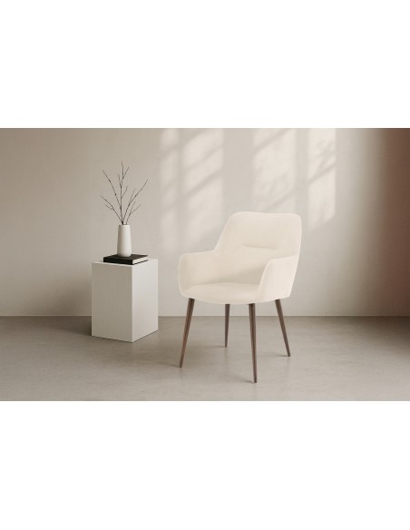 spisebordsstol armlæn beige stof moderne nordisk skandinavisk dansk design billige