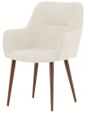 Sæt med 2 x ROW Spisebordsstole i stål og polyester H87 cm - Brun/Beige