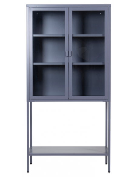 vitrineskab vitrine skab metal stål glas lavt metalskab