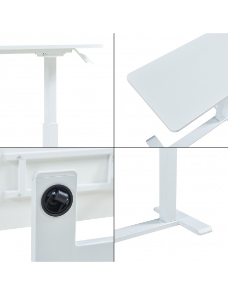 hæve sænke skrivebord computerbord laptopbord bord sofa hvid