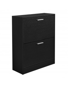 Skoskab gulv træ billigt eg egetræ garderobe entre sort