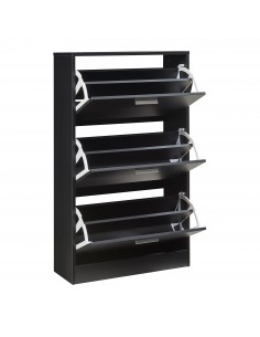 Skoskab gulv træ billigt eg egetræ garderobe entre sort 2