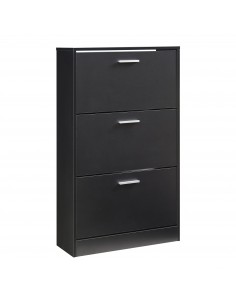 Skoskab gulv træ billigt eg egetræ garderobe entre sort