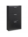 Skoskab i møbelplade H103 x B60 x D24 cm - Sort