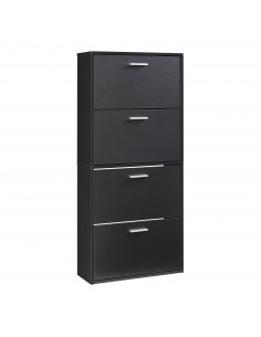 Skoskab gulv træ billigt eg egetræ garderobe entre sort