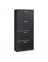 Skoskab i møbelplade H134 x B60 x D24 cm - Sort