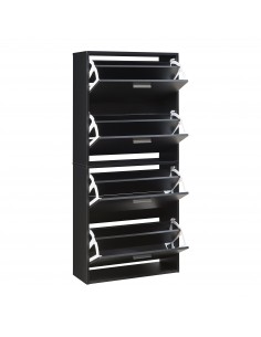 Skoskab gulv træ billigt eg egetræ garderobe entre sort 2